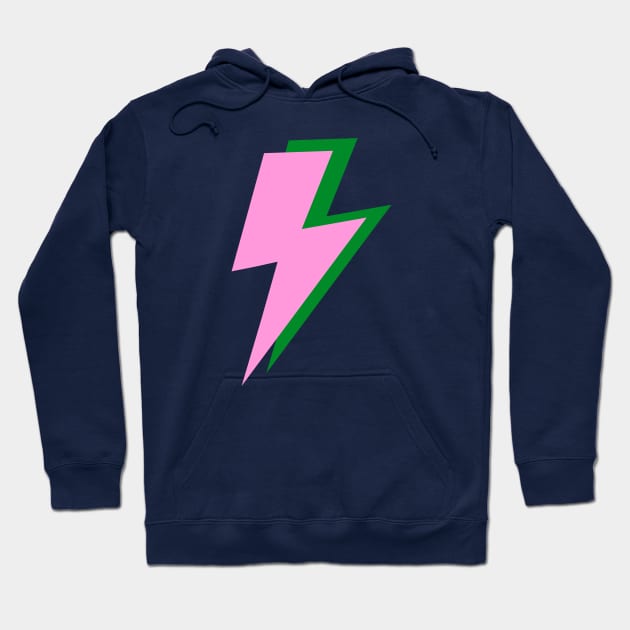 Pink and Green Shadow Double Lightning Bolt Hoodie by OneThreeSix